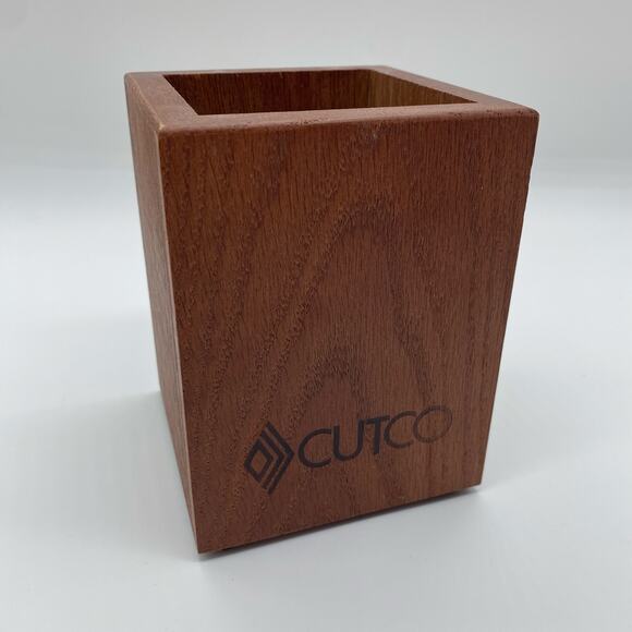 Cutco Wooden Utensil Spoon Holder Countertop Rectangular Box - Picture 1 of 8